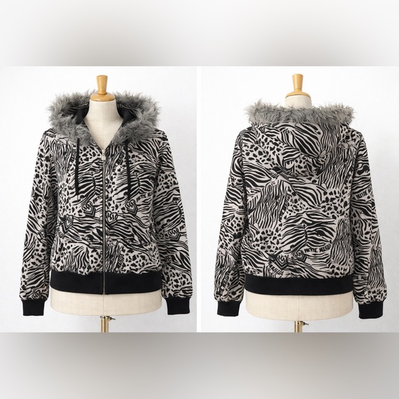 Mental Militia Reversible Zip-Up Hoodie – Faux Fur Hood - Picture 4 of 10